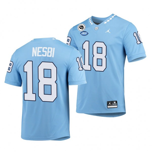 North Carolina Tar Heels #18 Bryson Nesbi 2022-23 Game Blue College Football Jersey Men's