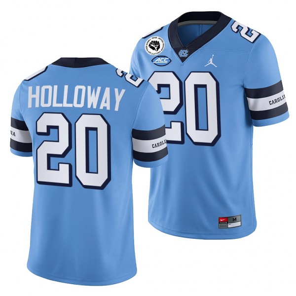 Tayon Holloway North Carolina Tar Heels 2022-23 College Football Jersey Men's Blue #20 Uniform