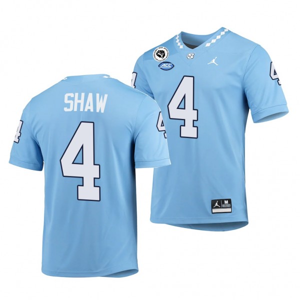 North Carolina Tar Heels #4 Travis Shaw 2022-23 Game Blue College Football Jersey Men's