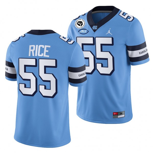 Zach Rice North Carolina Tar Heels 2022-23 College Football Jersey Men's Blue #55 Uniform