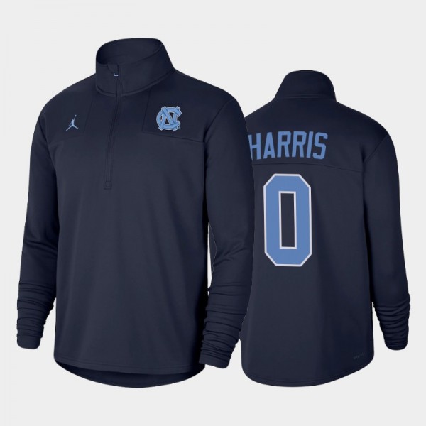 College Basketball North Carolina Tar Heels Anthony Harris #0 Half-zip Mock neck Navy Jacket Performance