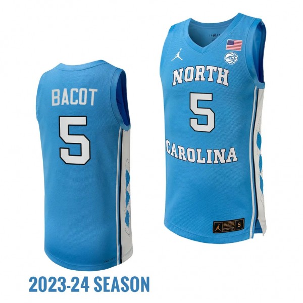 Armando Bacot #5 North Carolina Tar Heels NIL Basketball Replica Player Jersey 2023-24 Blue