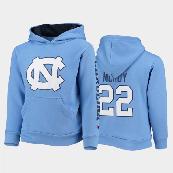 Youth UNC Tar Heels College Basketball #22 Justin McKoy Field Day 2-Hit Pullover Blue Hoodie
