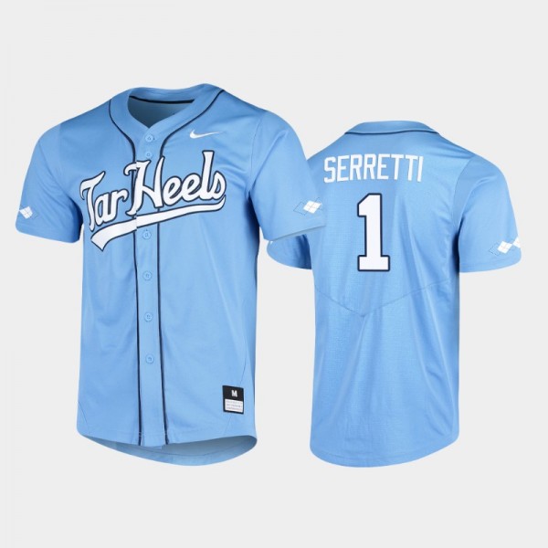 North Carolina Tar Heels College Baseball #1 Danny Serretti Blue Replica Jersey