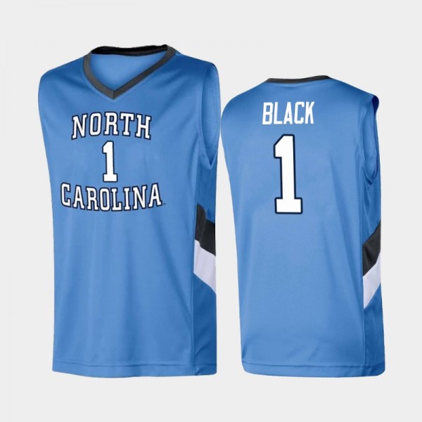 Youth North Carolina Tar Heels College Basketball #1 Leaky Black Blue Basketball Jersey