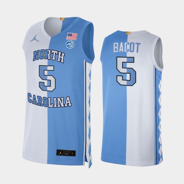 North Carolina Tar Heels College Basketball 2021 #5 Armando Bacot Split Edition Blue White Jersey
