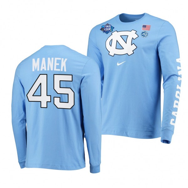 Brady Manek North Carolina Tar Heels 2022 March Madness Final Four Long Sleeve T-Shirt Blue #45