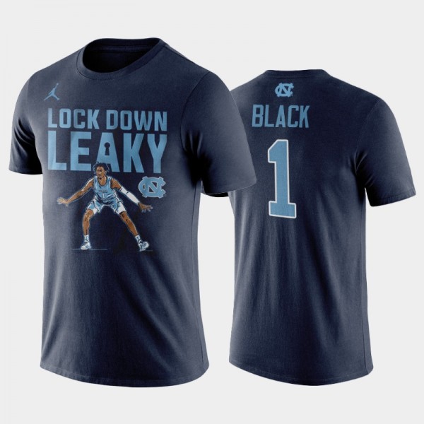 UNC Tar Heels Leaky Black Lock Down Navy T-Shirt
