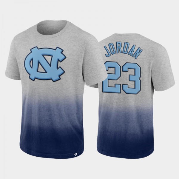 College Basketball UNC Tar Heels Michael Jordan #23 Ombre Heathered Gray T-Shirt