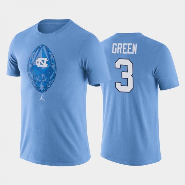 College Football UNC Tar Heels Antoine Green #3 Icon Legend Performance Blue T-Shirt