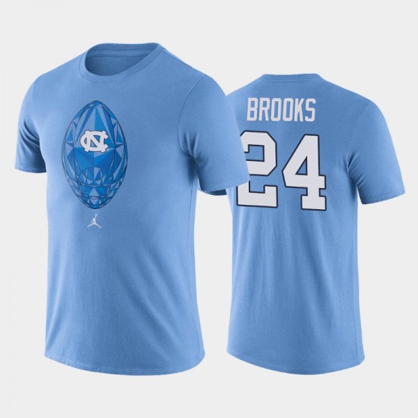 College Football UNC Tar Heels British Brooks #24 Icon Legend Performance Blue T-Shirt