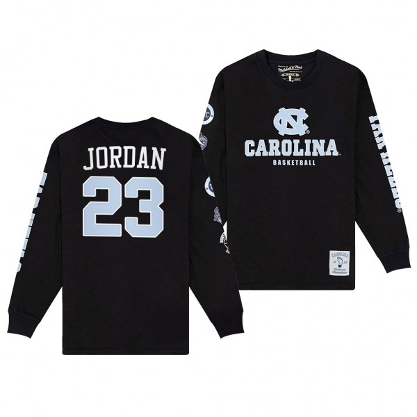 North Carolina Tar Heels Michael Jordan NCAA Basketball #23 Black Fadad T-Shirt