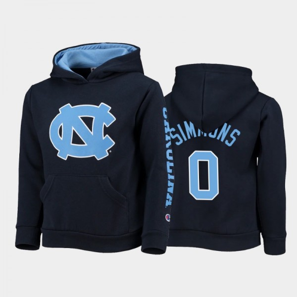 Youth UNC Tar Heels College Football #0 Emery Simmons Field Day 2-Hit Pullover Navy Hoodie