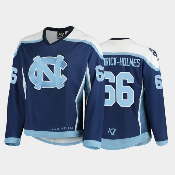 North Carolina Tar Heels College Hockey #66 Wills Kendrick-Holmes Navy Replica Hockey Jersey