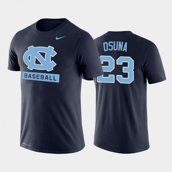 North Carolina Tar Heels College Baseball #23 Alberto Osuna Navy Legend T-shirt