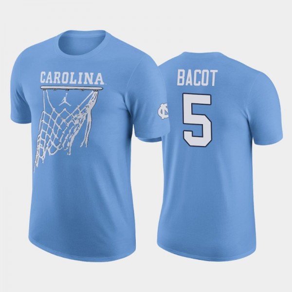 North Carolina Tar Heels College Basketball Armando Bacot #5 Blue Icon T-Shirt