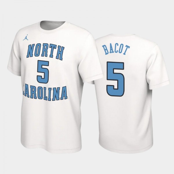North Carolina Tar Heels College Basketball Armando Bacot #5 White Retro Alumni T-Shirt