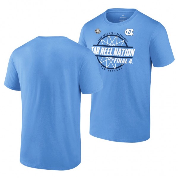 North Carolina Tar Heels 2022 NCAA March Madness Final Four Blue Baseline T-Shirt Men