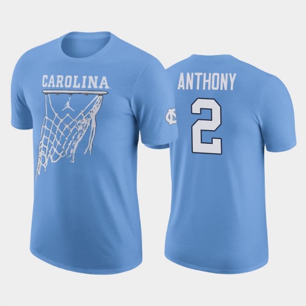 North Carolina Tar Heels College Basketball Cole Anthony #2 Blue Icon T-Shirt