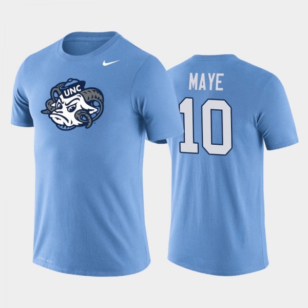 North Carolina Tar Heels College Football #10 Drake Maye Blue Legend T-Shirt