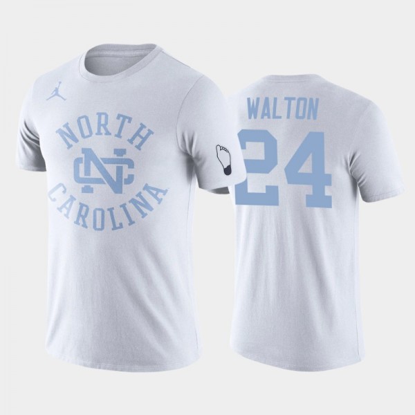North Carolina Tar Heels College Basketball Kerwin Walton #24 White Retro 2-Hit T-Shirt