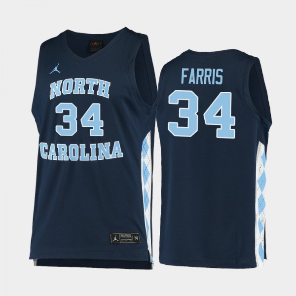 North Carolina Tar Heels Men's Basketball Duwe Farris #34 Navy Replica Jersey
