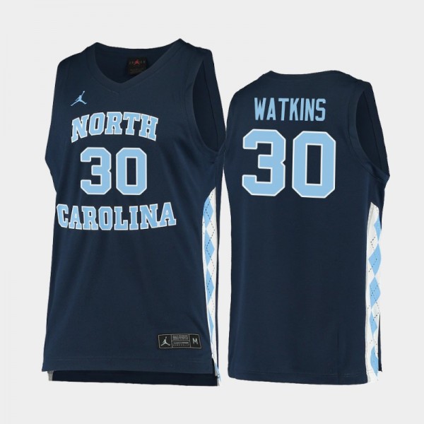 North Carolina Tar Heels Men's Basketball Jackson Watkins #30 Navy Replica Jersey