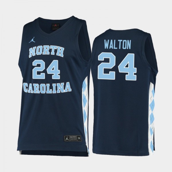 North Carolina Tar Heels Men's Basketball Kerwin Walton #24 Navy Replica Jersey