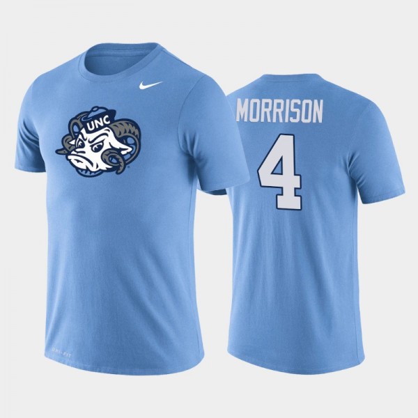 North Carolina Tar Heels College Football #4 Trey Morrison Blue Legend T-Shirt
