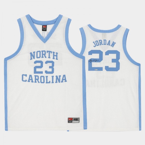 North Carolina Tar Heels Men's Basketball Michael Jordan #23 White Autographed Jersey