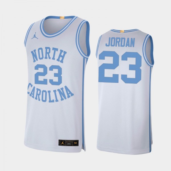 North Carolina Tar Heels Men's Basketball Michael Jordan #23 White Retro Limited Jersey