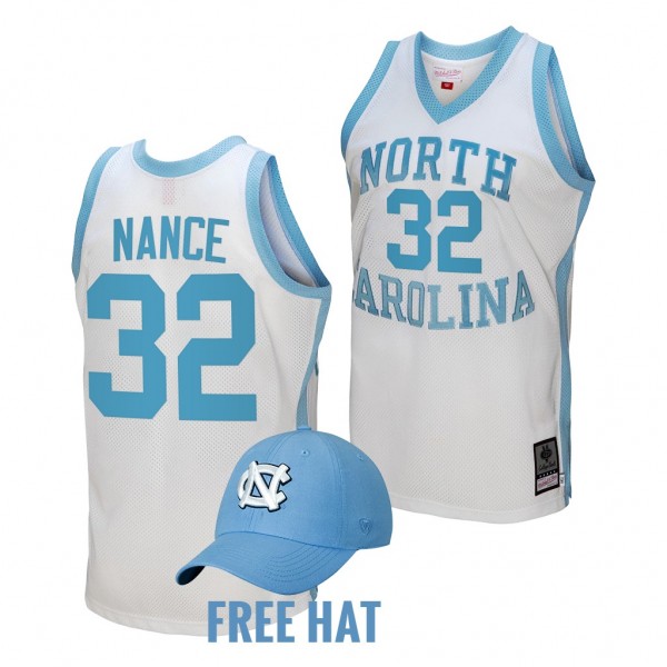 Pete Nance #32 North Carolina Tar Heels Classic Basketball Free Hat Jersey 2022 White
