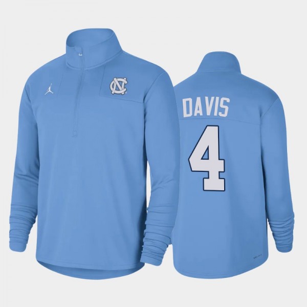 College Basketball North Carolina Tar Heels RJ Davis #4 Half-zip Blue Jacket