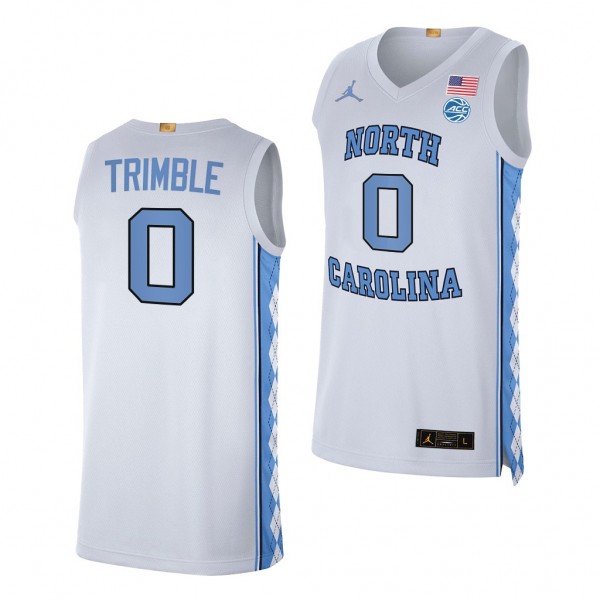 Seth Trimble #0 North Carolina Tar Heels College Basketball Jersey 2022 White