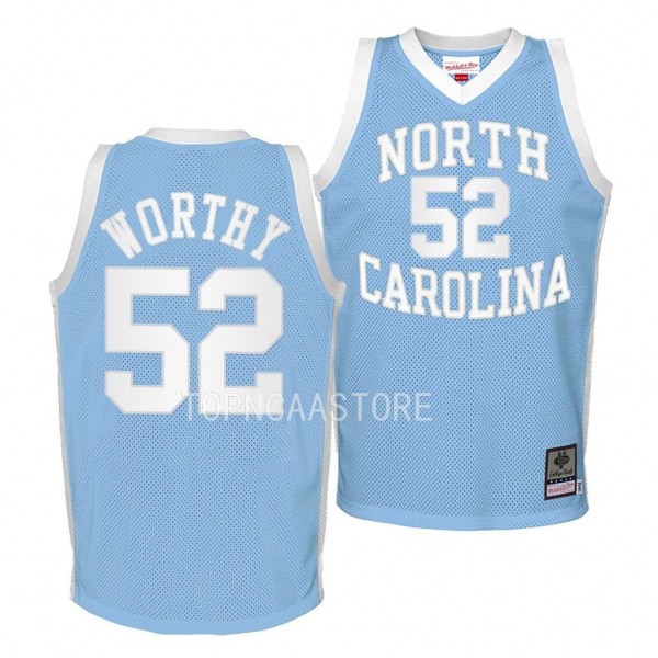North Carolina Tar Heels James Worthy Throwback NCAA Basketball Jersey Youth Blue