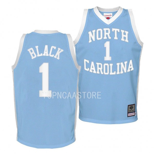 North Carolina Tar Heels Leaky Black Throwback 2022-23 NCAA Basketball Jersey Youth Blue