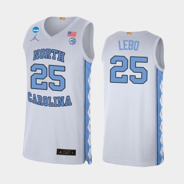 North Carolina Tar Heels College Basketball #25 Creighton Lebo White Alumni Limited 2022 March Madness Jersey