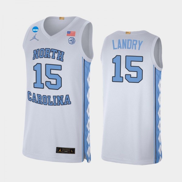 North Carolina Tar Heels College Basketball #15 Rob Landry White Alumni Limited 2022 March Madness Jersey