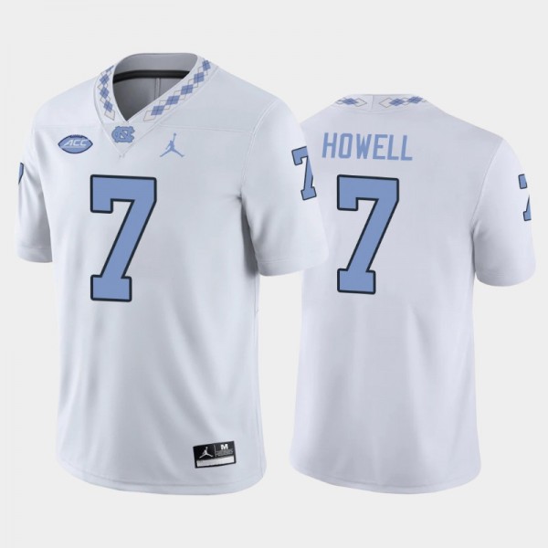 North Carolina Tar Heels College Football #7 Sam Howell White Game Replica Jersey