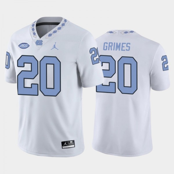North Carolina Tar Heels College Football #20 Tony Grimes White Game Replica Jersey