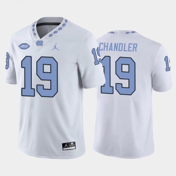 North Carolina Tar Heels College Football #19 Ty Chandler White Game Replica Jersey