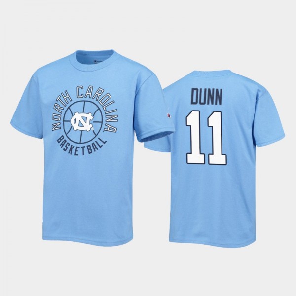 Youth North Carolina Tar Heels D'Marco Dunn #11 Basketball Blue T-Shirt