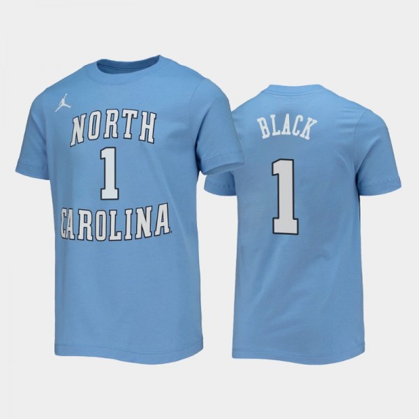 Youth North Carolina Tar Heels Leaky Black #1 Name Number Blue T-Shirt