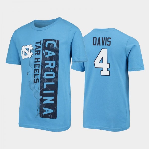 Youth North Carolina Tar Heels RJ Davis #4 Challenger Blue T-Shirt